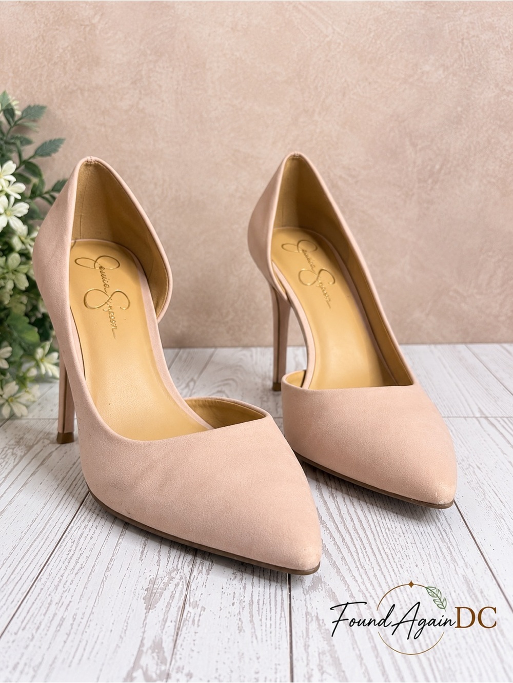 Jessica Simpson Blush Pink D'Orsay Pointed Stiletto Pumps